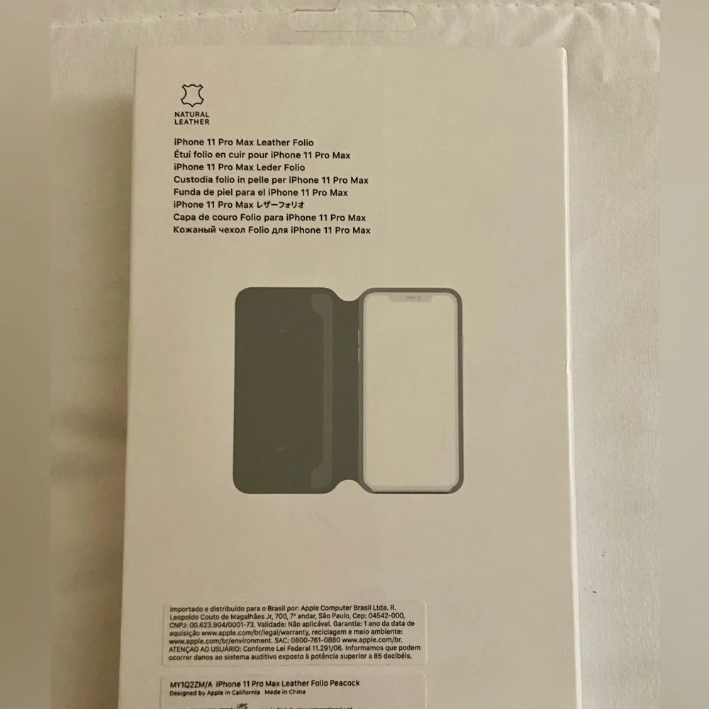 Genuine Apple iPhone 11 Pro Leather Folio Case Peacock Green Teal OEM Sealed